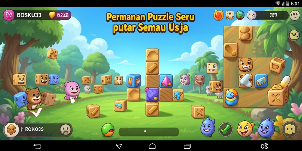 Tampilan gameplay yang menantang dalam BOSKU33 dengan berbagai teka-teki.