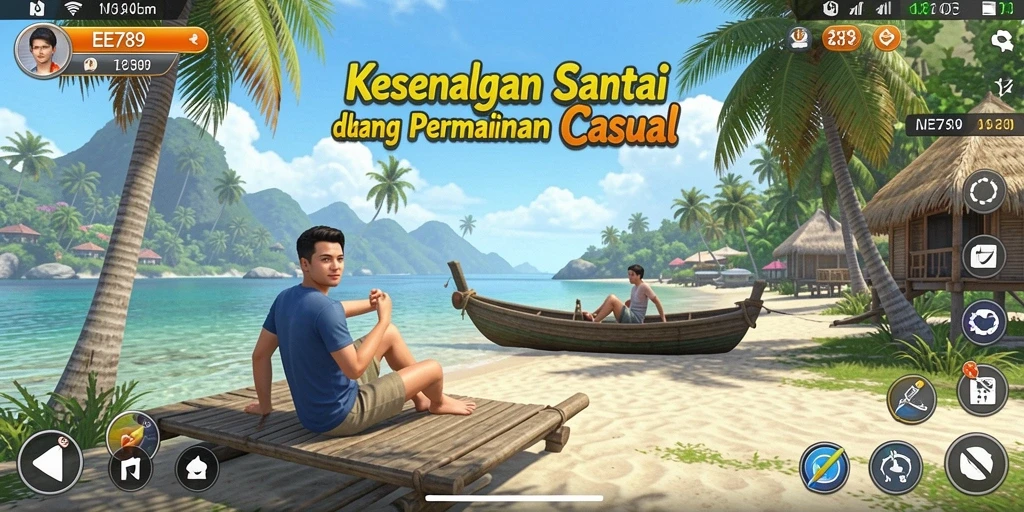 Tampilan menarik gameplay EE789 dengan grafis cerah dan interaksi menyenangkan.