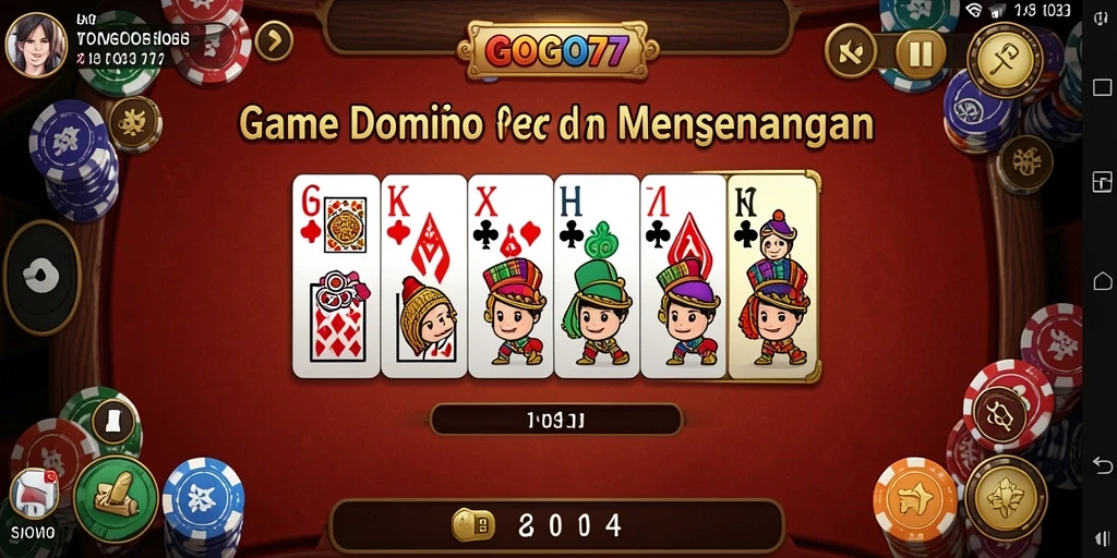 Gambaran gameplay seru dalam aplikasi GOGO77 Domino.