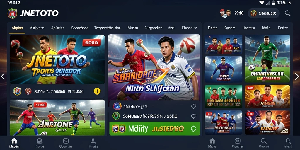 Tampilan antarmuka JNETOTO saat memasang taruhan olahraga.