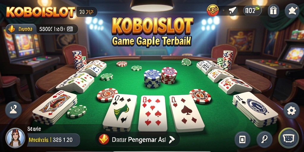 Screenshot utama KOBOISLOT menampilkan gameplay Gaple yang seru dan interaktif.