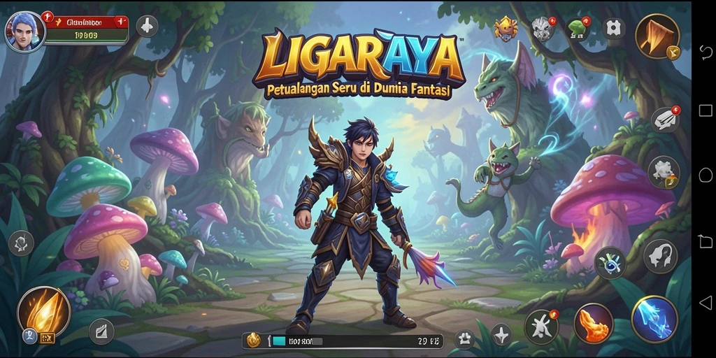 Tampilan seru gameplay petualangan di LIGARAYA.