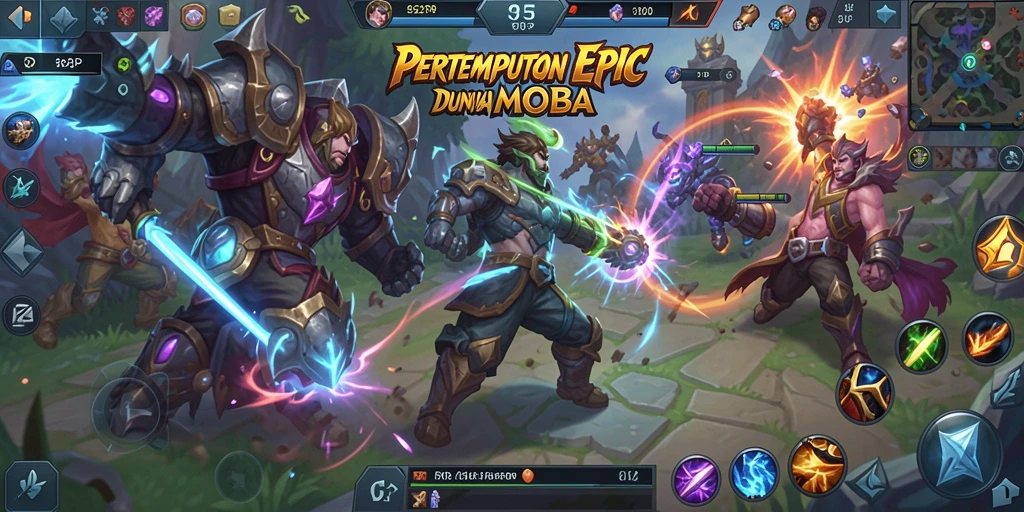 Screenshot menampilkan aksi seru dalam game MOBA RP62RP.
